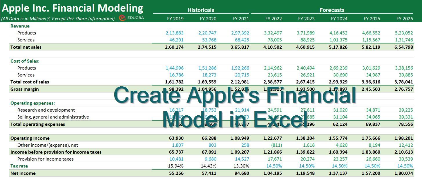 Create Apple's Financial Model in Excel