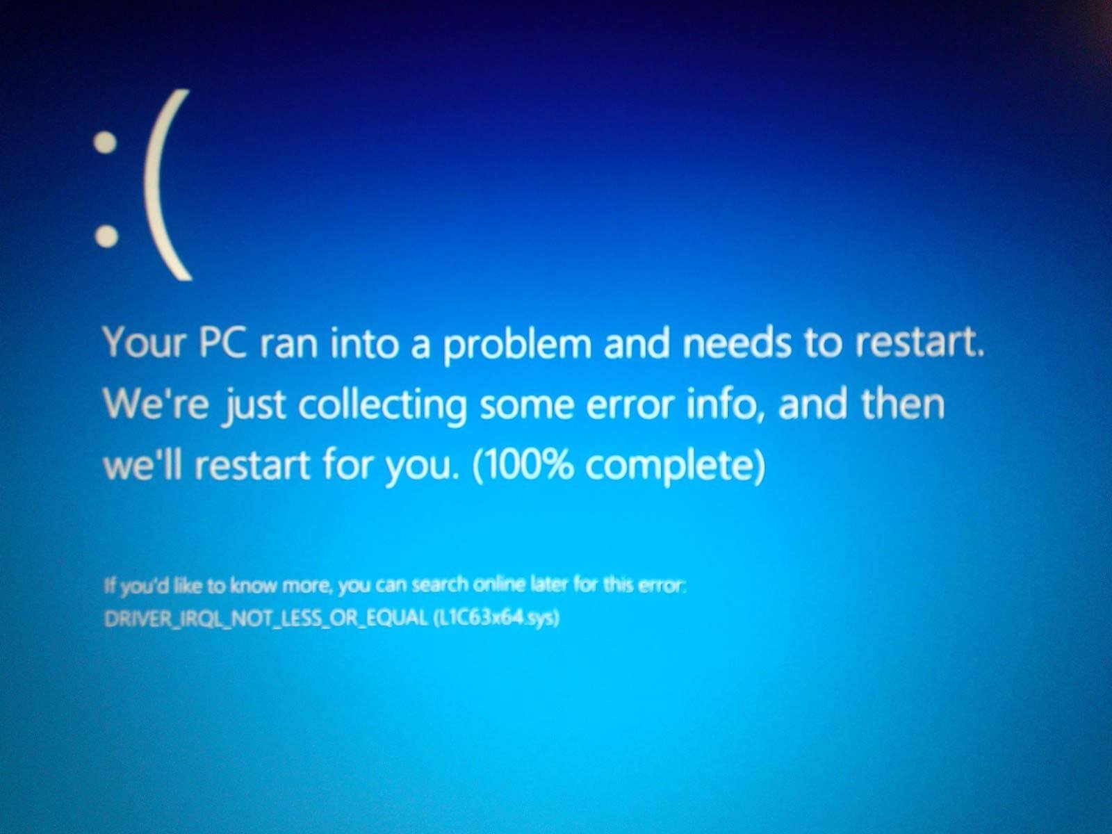 windows 10 error message
