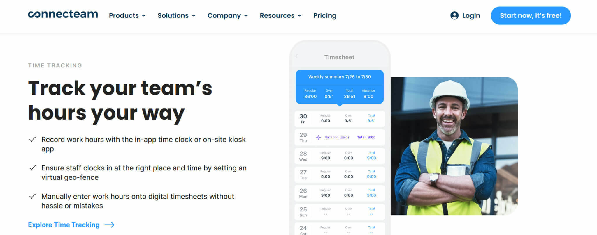 Time Tracking Apps-Connecteam