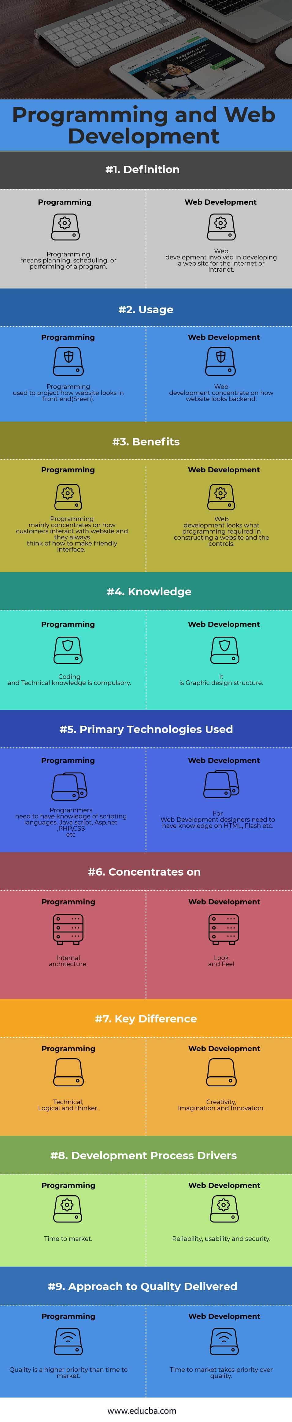 Programming vs Web development Infographics