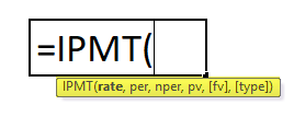 IPMT Formula in Excel
