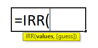 IRR formula in excel