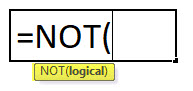 NOT formula in Excel
