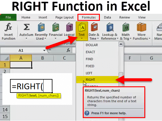 RIGHT Function in Excel