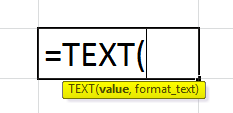 Text Function in Excel syntax
