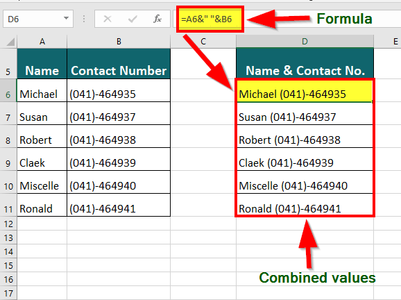What is the shortcut for CONCATENATE?
