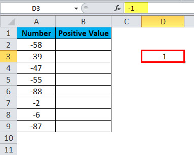 Convert Negative Numbers to Positive Numbers