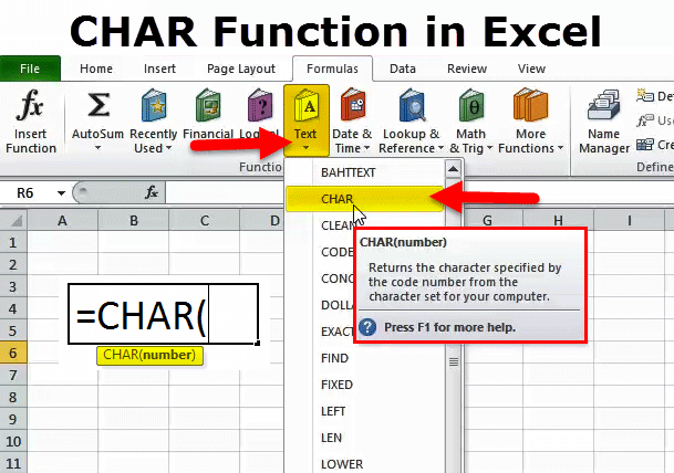 CHAR Function in Excel