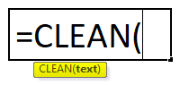 CLEAN formula in excel
