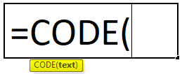 CODE Formula in Excel