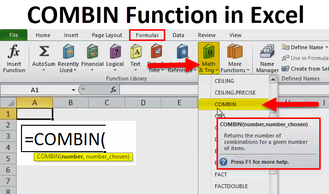 COMBIN Function in Excel