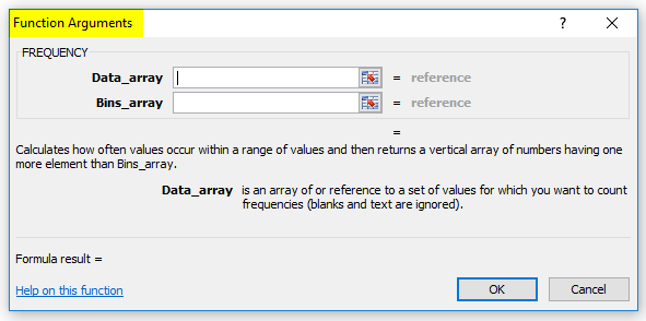 FREQUENCY Function step5