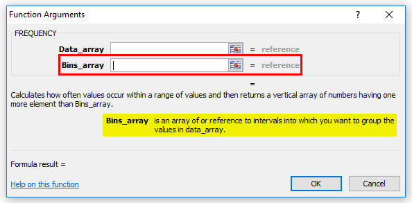 FREQUENCY Function step7