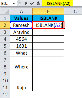 ISBLANK Example 1-2