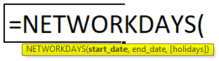 NETWORKDAYS Formula in Excel