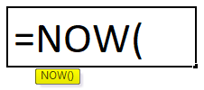 NOW Formula in Excel