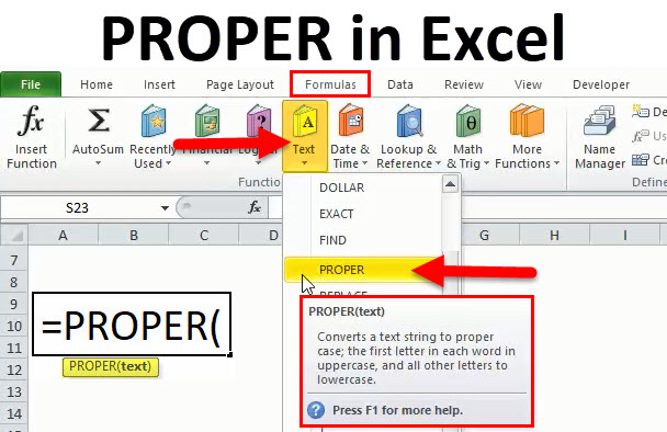 PROPER in Excel