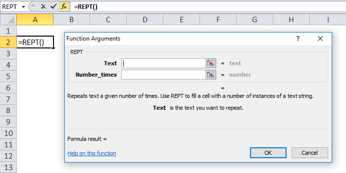 REPT Function Step 3