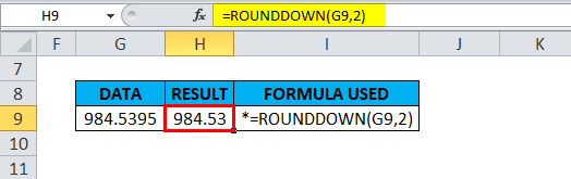 ROUNDDOWN Example 2-6