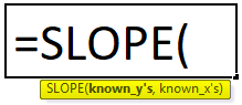 slope function Formula in Excel