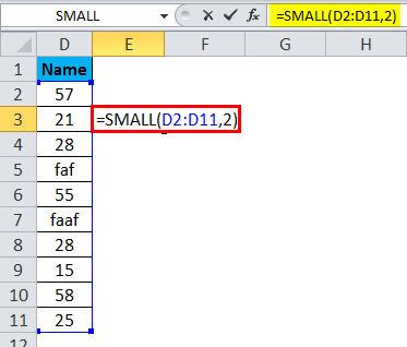 SMALL Function Error 1-1