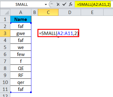 SMALL Function Error 2-1
