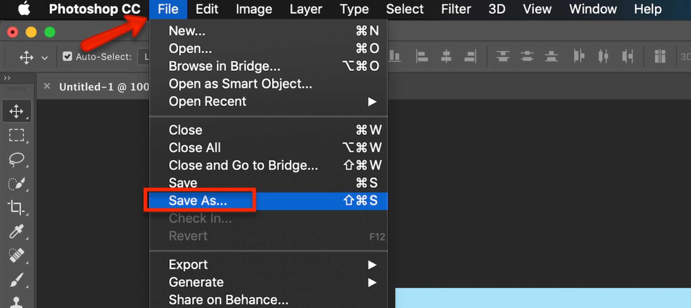 Photoshop Commands - Saving as