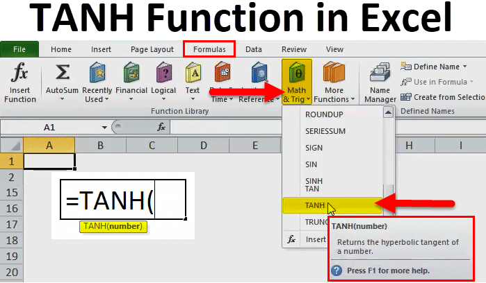 TANH Function in Excel