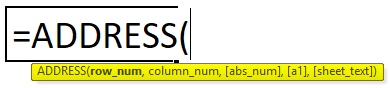 ADDRESS Formula in Excel
