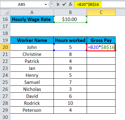 Absolute Reference Example 1-5