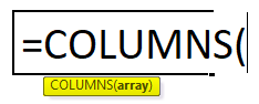 COLUMNS Formula in Excel