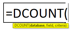 DCOUNT Formula in Excel