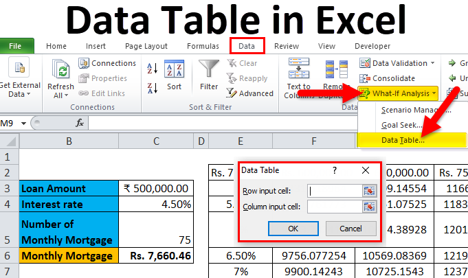 Data Table in Excel