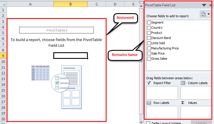 Delete Pivot Table Step 3-3