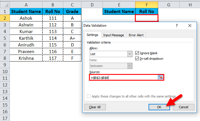 Drop Down List Example 1-8