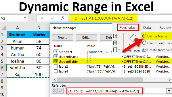 Dynamic Range in Excel
