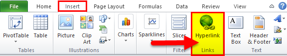 HYPERLINK option in Excel