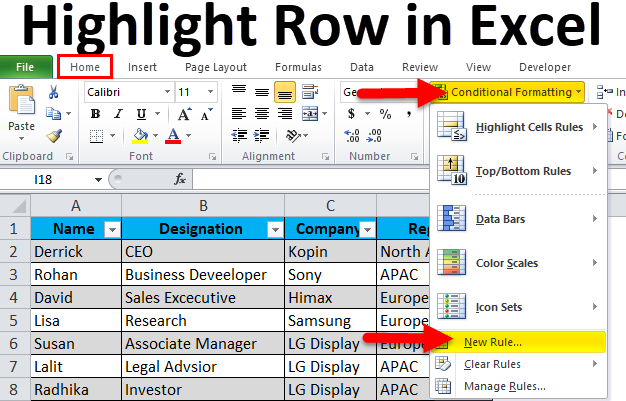 Highlight Every Other Row in Excel