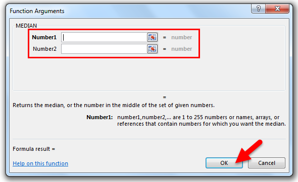 Median function step 5
