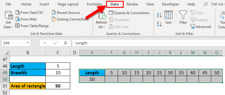 Data Tab Example 1-6