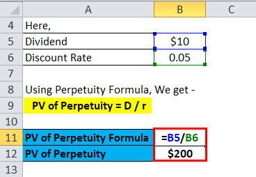 Pv of Perpetuity Example