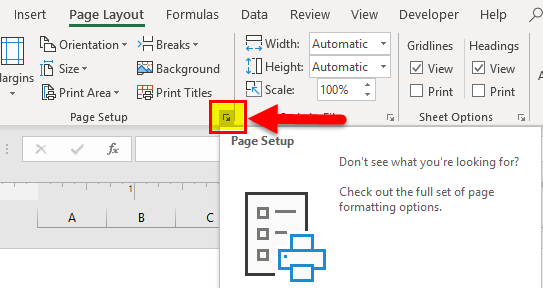 Page Layout Button