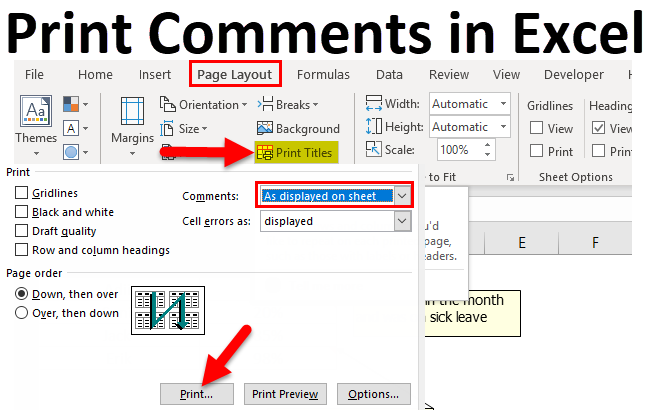 Print Comments in Excel