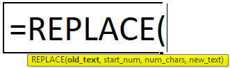 REPLACE Formula in Excel