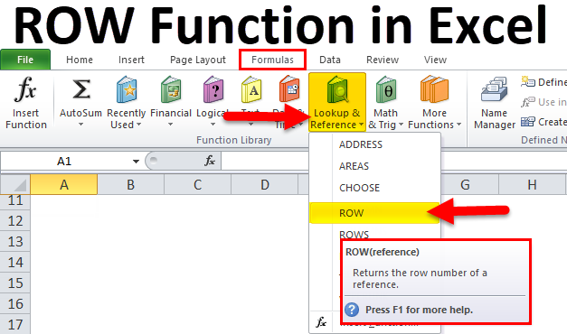 ROW Function in Excel