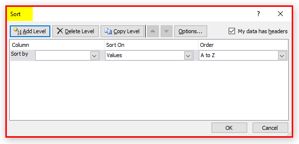 Sort Excel by Date Example 1-4