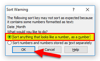 Sort Excel by Date Example 2-6