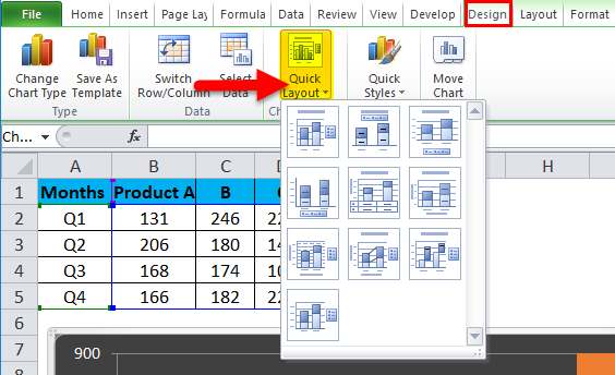 Stacked Column Chart Example 1-8