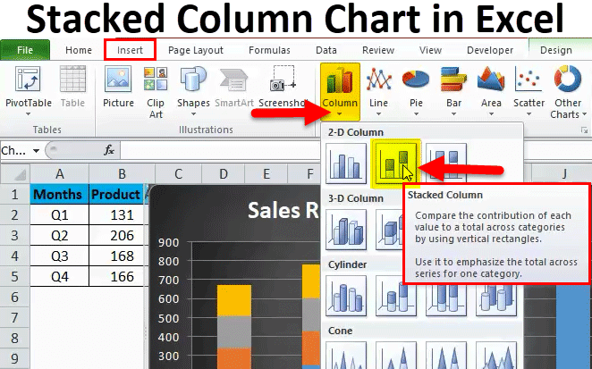 Stacked Column Chart in Excel