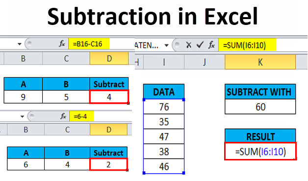 what formula to use to subtract in excel